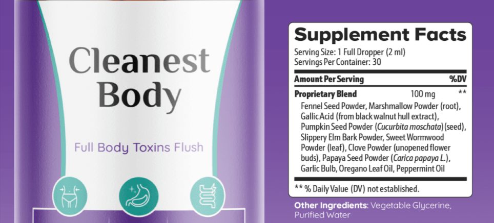 Cleanest Body Supplement Facts